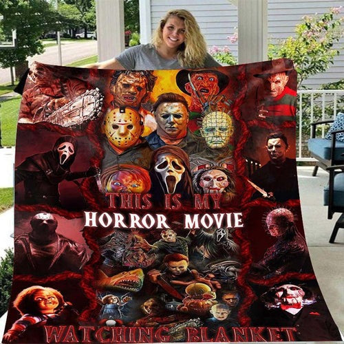 Halloween Super Cool Terror Throw Blanket, Horror Movies Fan Gift, Halloween Gift