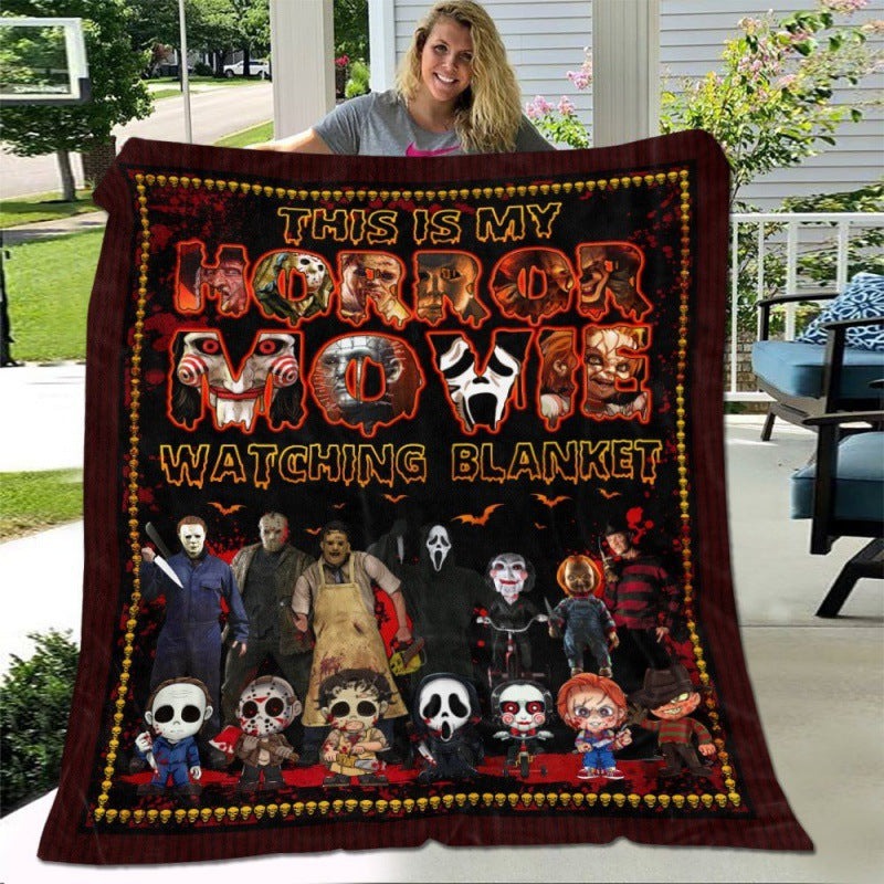 Halloween Super Cool Terror Throw Blanket, Horror Movies Fan Gift, Halloween Gift