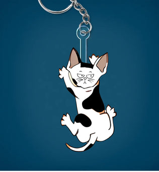 Cute Hanging Cats - Personalized Cutout Acrylic Keychain