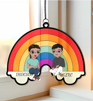 we love each other - Personalized Window Hanging Suncatcher Ornament