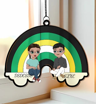 we love each other - Personalized Window Hanging Suncatcher Ornament