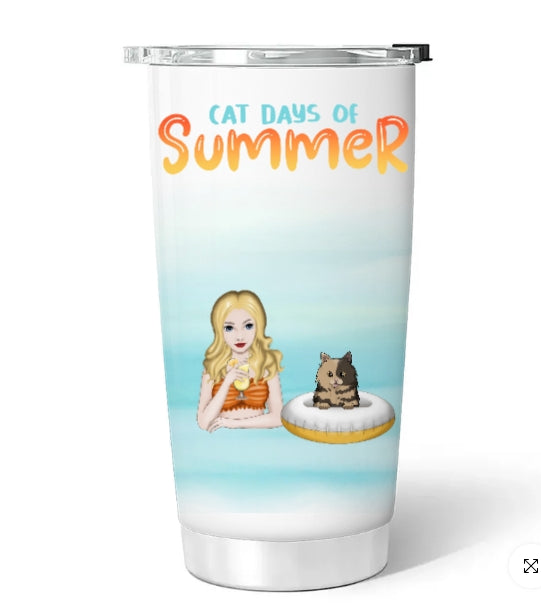 Summer with cute cats - personalized mugs