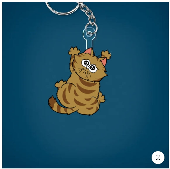 Cute Hanging Cats - Personalized Cutout Acrylic Keychain