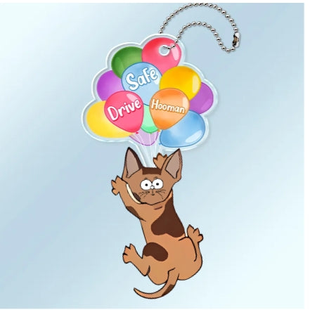 Cute Hanging Cats - Personalized Cutout Acrylic Keychain