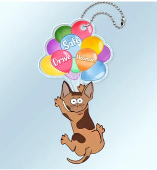 Cute Hanging Cats - Personalized Cutout Acrylic Keychain