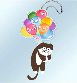 Cute Hanging Cats - Personalized Cutout Acrylic Keychain