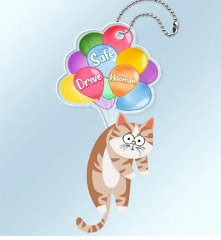 Cute Hanging Cats - Personalized Cutout Acrylic Keychain