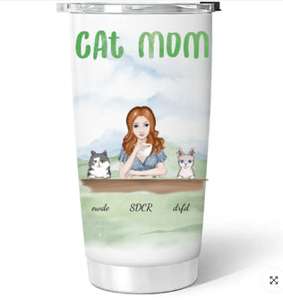 Lovely Cat Mom - Personalized Custom 3D Inflated Effect Tumbler