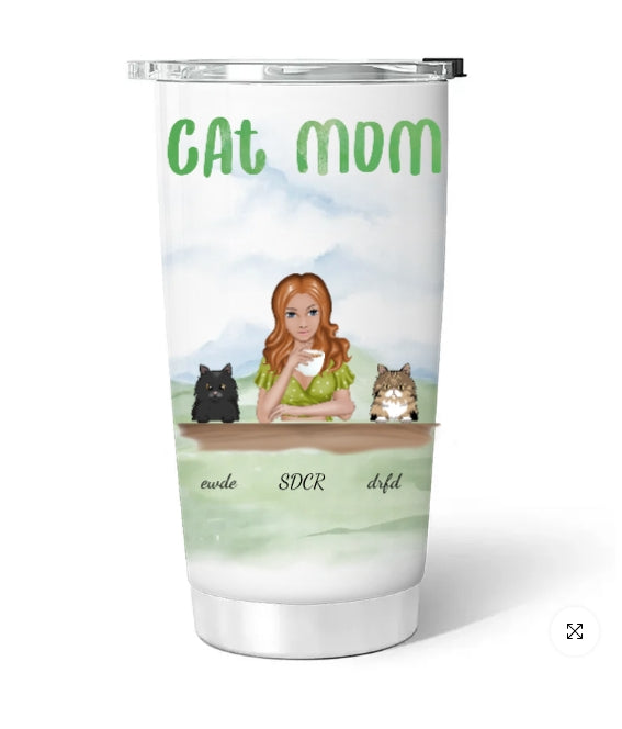 Lovely Cat Mom - Personalized Custom 3D Inflated Effect Tumbler