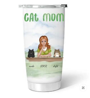 Lovely Cat Mom - Personalized Custom 3D Inflated Effect Tumbler