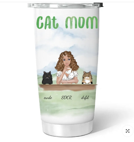 Lovely Cat Mom - Personalized Custom 3D Inflated Effect Tumbler