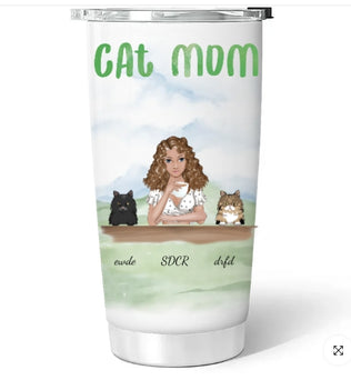 Lovely Cat Mom - Personalized Custom 3D Inflated Effect Tumbler