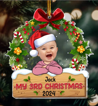 My 1st Christmas - Personalized Babys Photo First Christmas Ornament