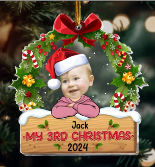 My 1st Christmas - Personalized Babys Photo First Christmas Ornament