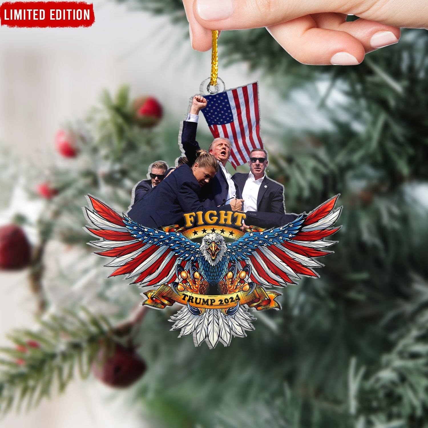 Trump Fight MAGA 2024 Acrylic Ornament - ORN90UP