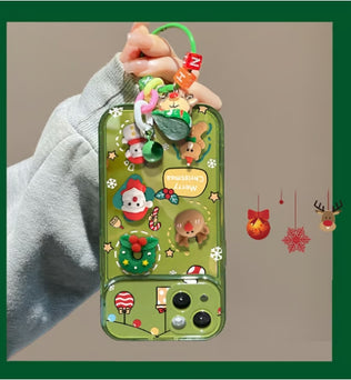 Christmas Tree Pendant Flip Mirror Case Cover For iPhone