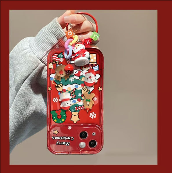 Christmas Tree Pendant Flip Mirror Case Cover For iPhone