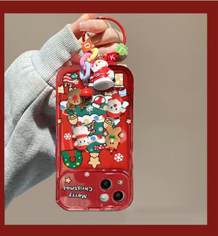 Christmas Tree Pendant Flip Mirror Case Cover For iPhone