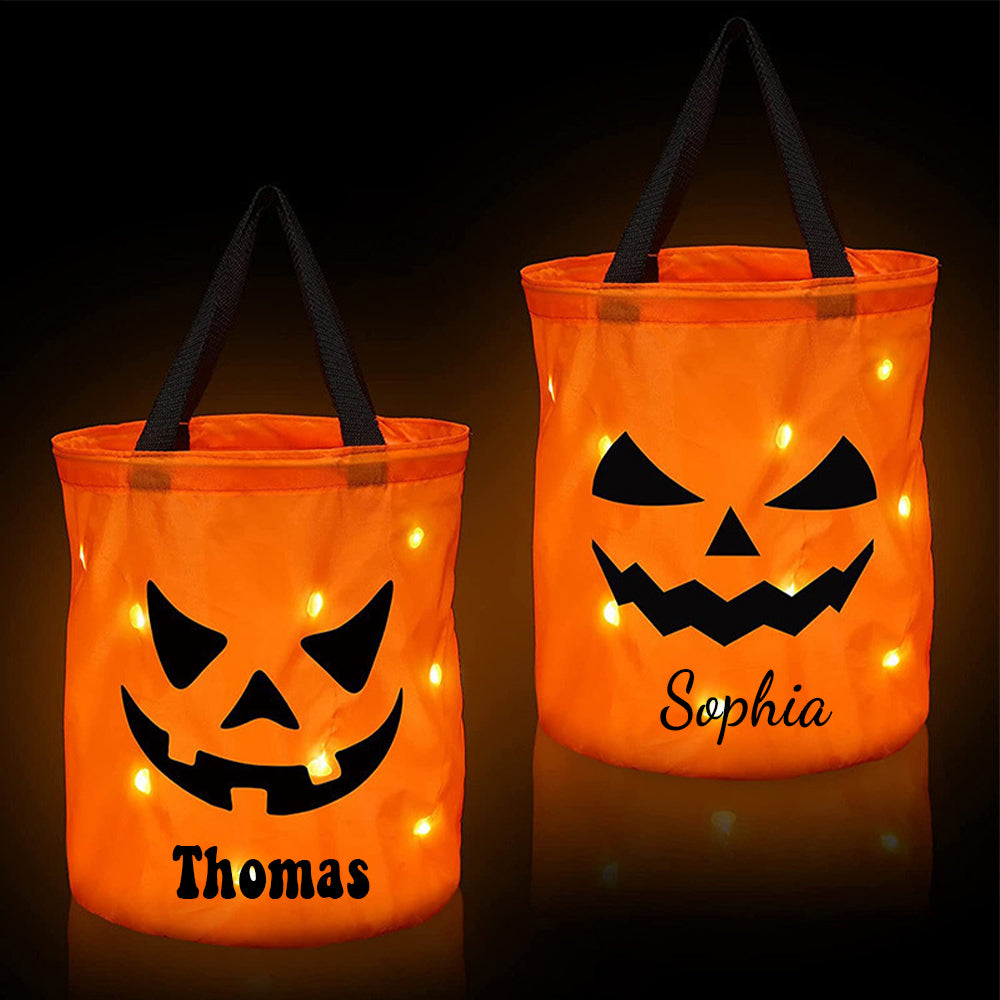 Personalized Halloween LED Light Pumpkin Bucket/CWHaloween10