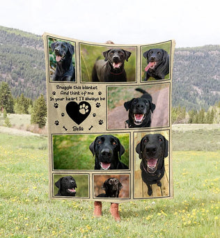 Personalized Snuggle This Blanket And Think Of Me Pet 8 Photos Soft Blanket with Name Birthday Memorial Gift for Pet Lover