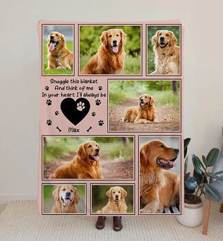 Personalized Snuggle This Blanket And Think Of Me Pet 8 Photos Soft Blanket with Name Birthday Memorial Gift for Pet Lover