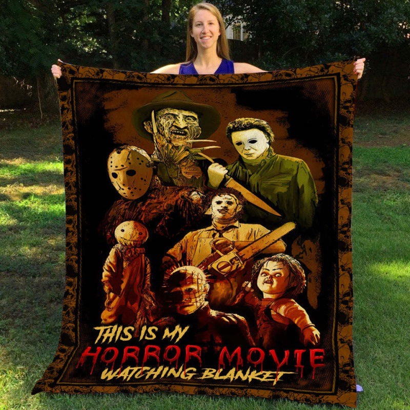 Halloween Super Cool Terror Throw Blanket, Horror Movies Fan Gift, Halloween Gift