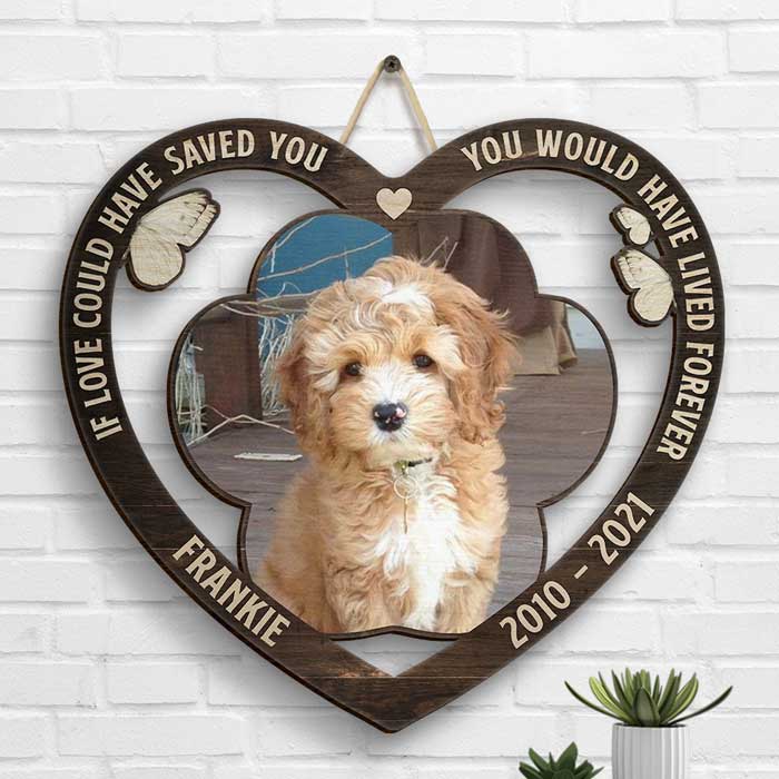 Forever In My Heart, Pet Paw - Upload Image, Personalized Shaped Wood Sign