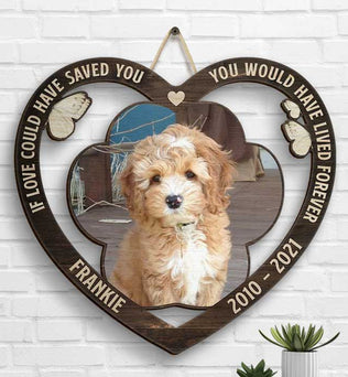 Forever In My Heart, Pet Paw - Upload Image, Personalized Shaped Wood Sign