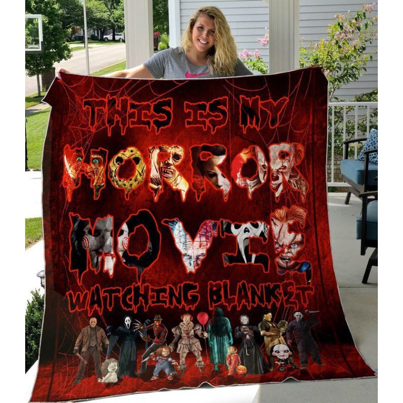 Halloween Super Cool Terror Throw Blanket, Horror Movies Fan Gift, Halloween Gift