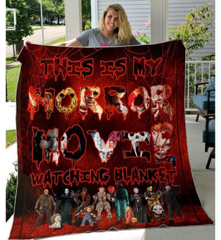 Halloween Super Cool Terror Throw Blanket, Horror Movies Fan Gift, Halloween Gift