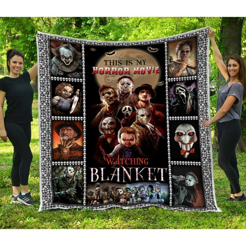 Halloween Super Cool Terror Throw Blanket, Horror Movies Fan Gift, Halloween Gift