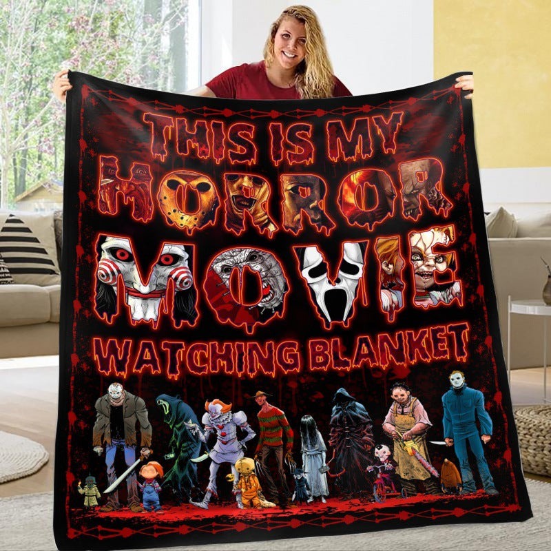 Halloween Super Cool Terror Throw Blanket, Horror Movies Fan Gift, Halloween Gift