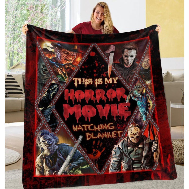 Halloween Super Cool Terror Throw Blanket, Horror Movies Fan Gift, Halloween Gift