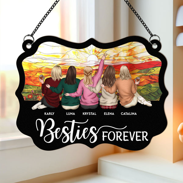 Forever Girlfriends - New Version Christmas - Personalized window hanging sun catcher decorations