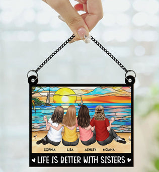 Besties Forever - Personalized Window Hanging Suncatcher Ornament