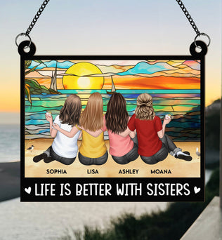 Besties Forever - Personalized Window Hanging Suncatcher Ornament