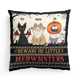 Beware Of Little Meownsters New Version - Personalized Pillow (Insert Included)