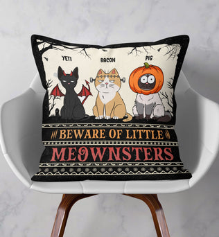 Beware Of Little Meownsters New Version - Personalized Pillow (Insert Included)