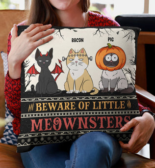 Beware Of Little Meownsters New Version - Personalized Pillow (Insert Included)