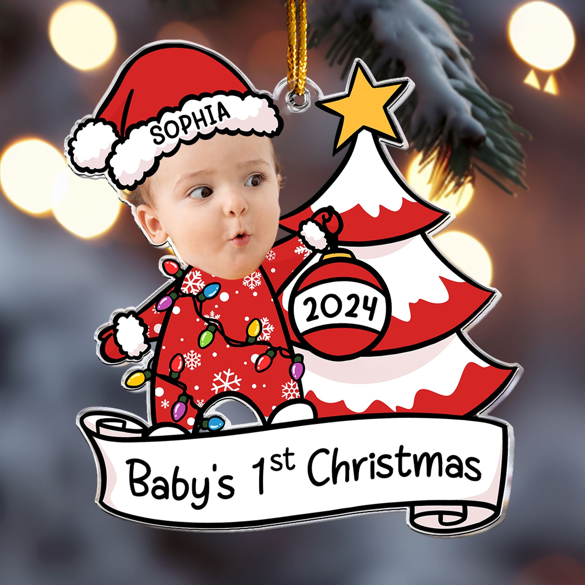 Baby's First Christmas - Personalized Acrylic Photo Ornament