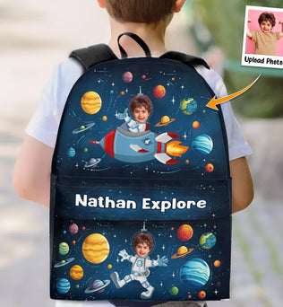 Explore The Universe As Astronaut Gift For Kid - Personalized Photo Kid Backpack