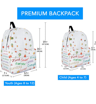 Kind Capable Smart Loved - Personalized Kid Backpack