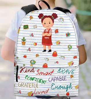 Kind Capable Smart Loved - Personalized Kid Backpack