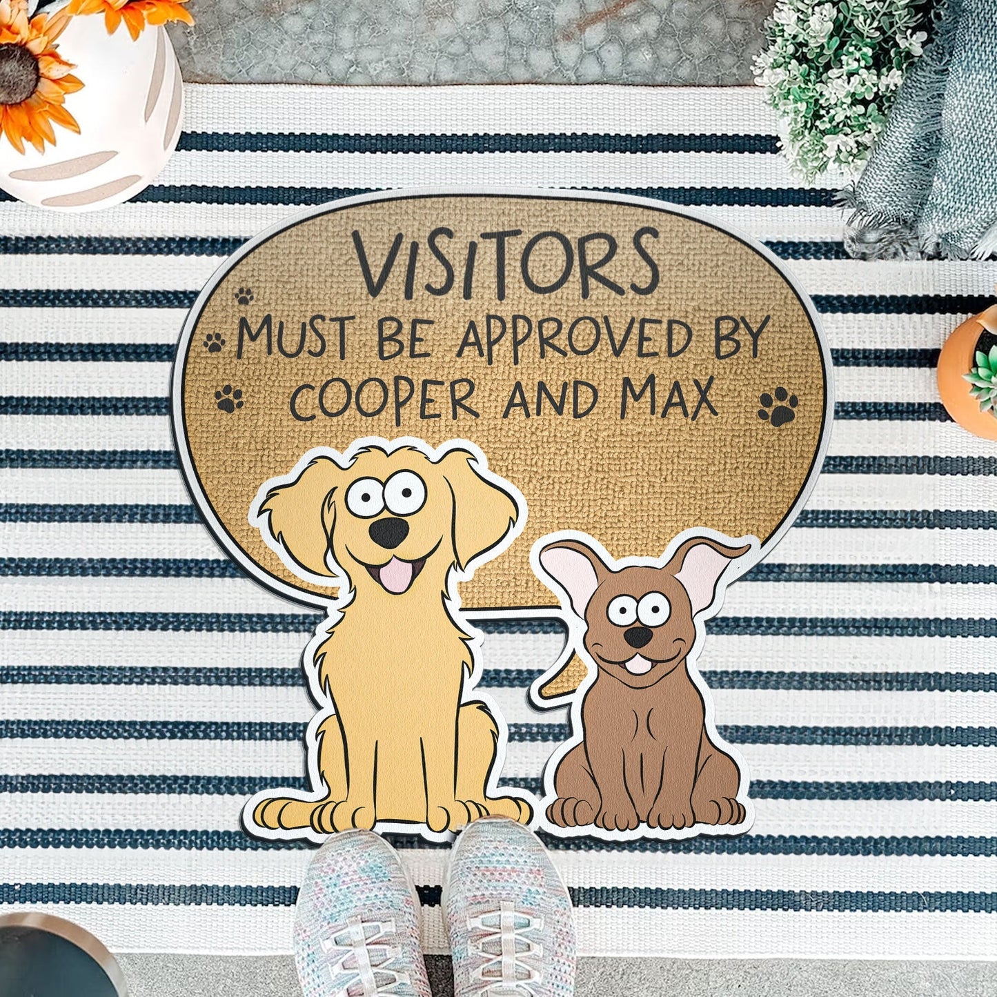 Visitors Must Be Approved By The Dogs - Personalized Doormat