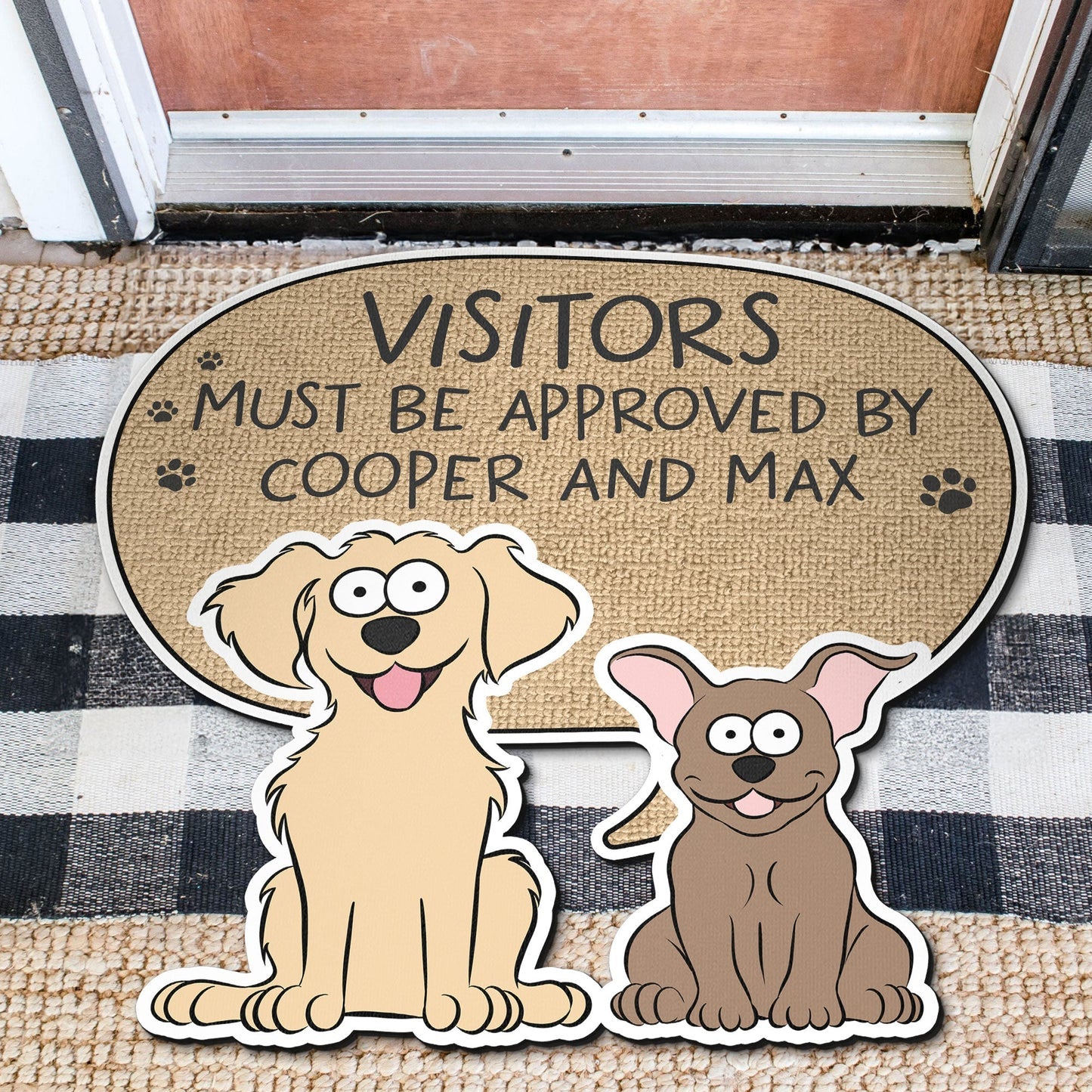 Visitors Must Be Approved By The Dogs - Personalized Doormat