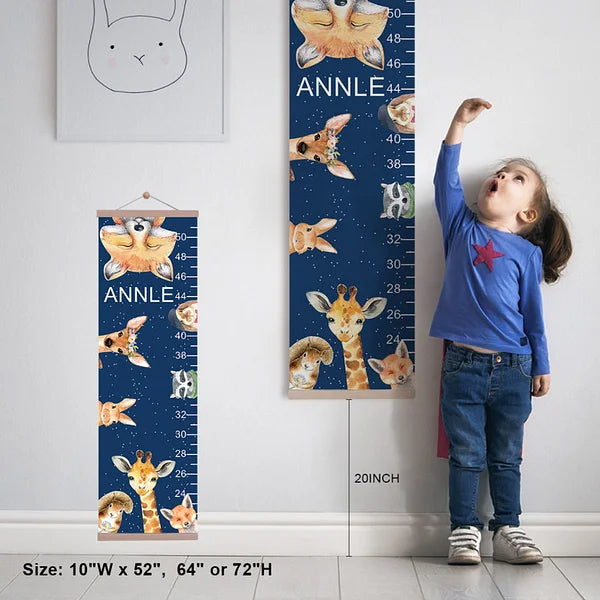 Personalized Canvas Children Growth Height Chart with Name Multi-Style Bedroom Decor Christmas Birthday Gift for Baby Children