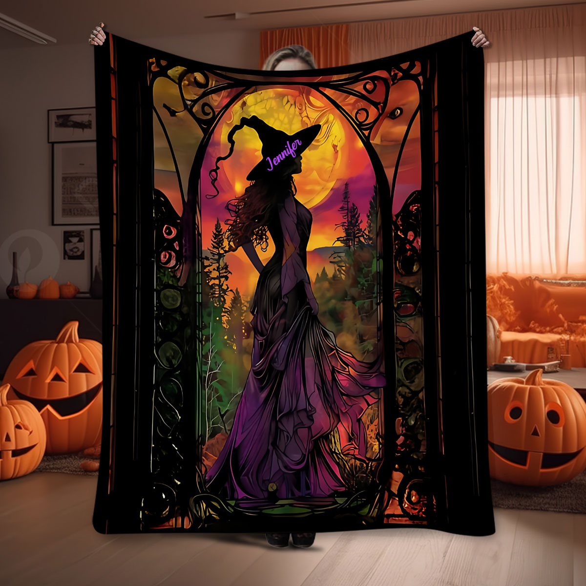 Beautiful Witch - Personalized Witch Blanket