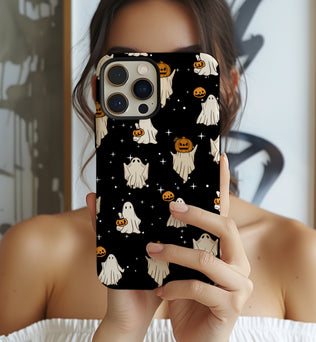 Cute Ghosts Design Phone Case for Halloween Gift Autumn phone case  fit for iPhone 15 14 13 12 11 Pro Max Xr 8 Plus, Samsung S24 S23 S22 FE A15 A14 A55 A25 Pixel 8 7