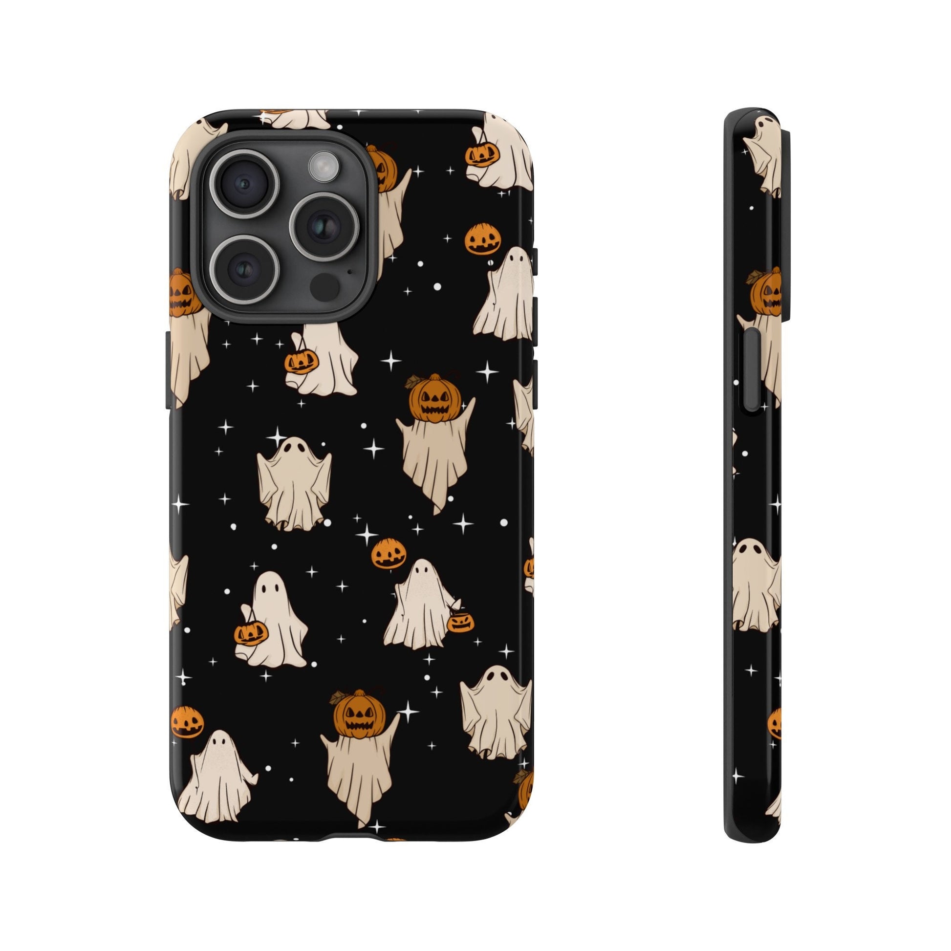 Cute Ghosts Design Phone Case for Halloween Gift Autumn phone case  fit for iPhone 15 14 13 12 11 Pro Max Xr 8 Plus, Samsung S24 S23 S22 FE A15 A14 A55 A25 Pixel 8 7