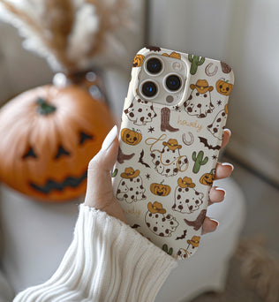 Western Ghost Phone Case, Cute Halloween, Cowboy Phone Coverfit for iPhone 15 14 13 12 11 Pro Max Xr 8Plus, Samsung S24 S23 S22 FE A15 A14 A55A25 Pixel 8 7